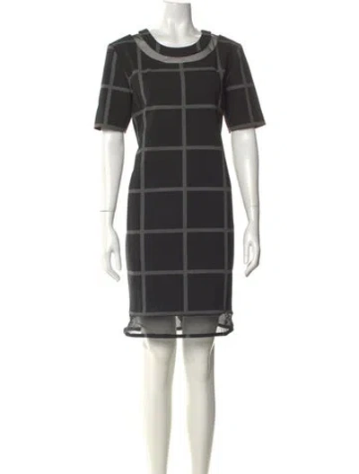 Pre-owned Zac Posen Scoop Neck Mini Dress In Multi