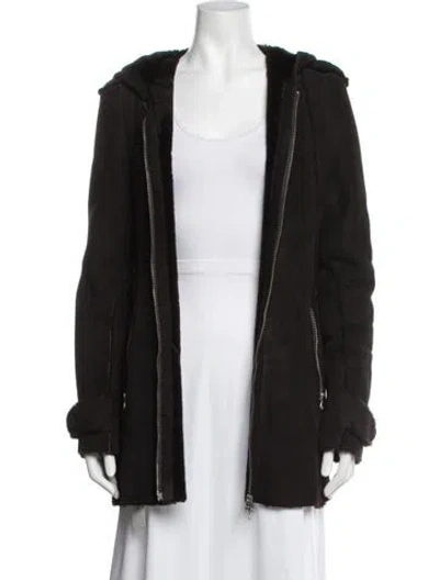 Pre-owned Zac Posen Shearling Coat In Black