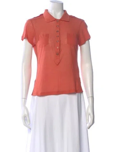 Pre-owned Zac Posen Short Sleeve Polo In Orange