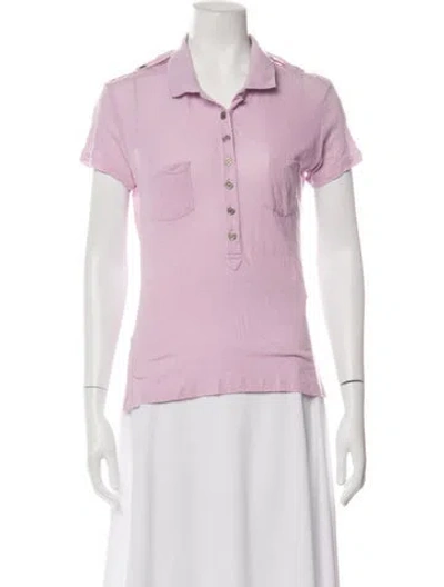 Pre-owned Zac Posen Short Sleeve Polo In Pink