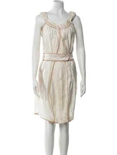 Pre-owned Zac Posen Silk Dress In Neutrals