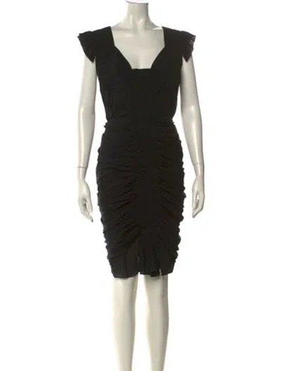 Pre-owned Zac Posen Silk Knee-length Dress In Black