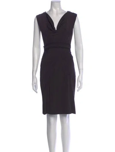Pre-owned Zac Posen Silk Knee-length Dress In Black