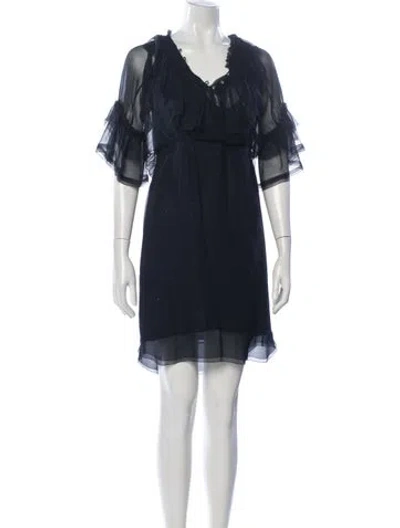 Pre-owned Zac Posen Silk Knee-length Dress In Black