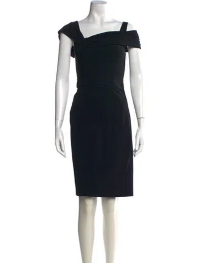 Pre-owned Zac Posen Silk Knee-length Dress In Black