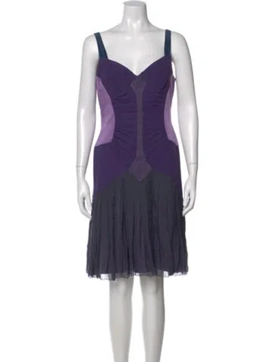 Pre-owned Zac Posen Silk Knee-length Dress In Blue