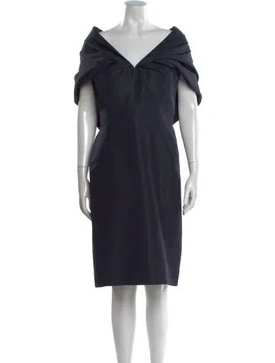 Pre-owned Zac Posen Silk Knee-length Dress In Blue