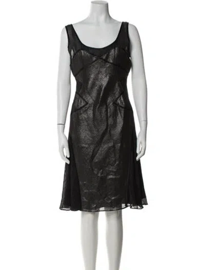 Pre-owned Zac Posen Silk Knee-length Dress In Gray