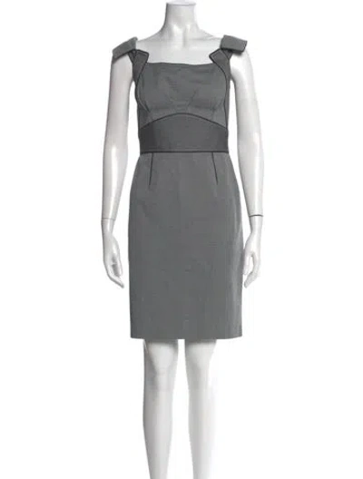 Pre-owned Zac Posen Silk Knee-length Dress In Gray