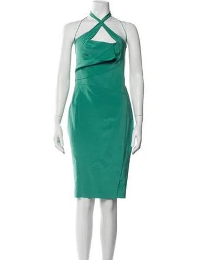 Pre-owned Zac Posen Silk Knee-length Dress In Green
