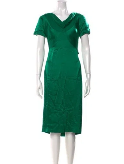 Pre-owned Zac Posen Silk Knee-length Dress In Green