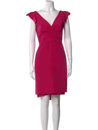 Pre-owned Zac Posen Silk Knee-length Dress In Pink