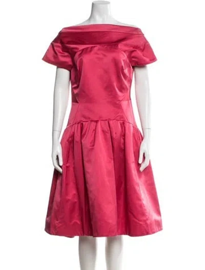 Pre-owned Zac Posen Silk Knee-length Dress In Pink