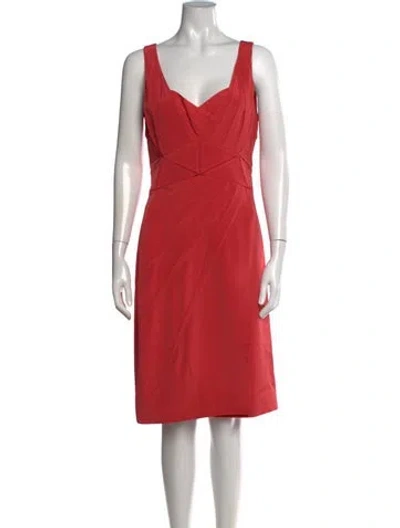 Pre-owned Zac Posen Silk Knee-length Dress In Pink