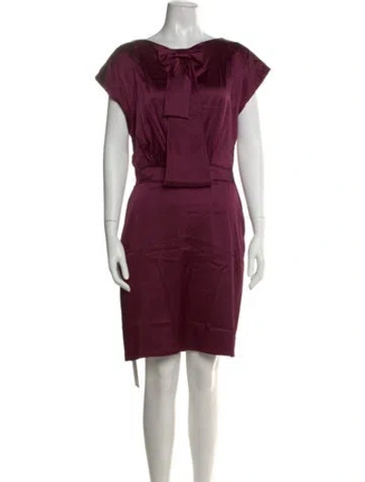 Pre-owned Zac Posen Silk Knee-length Dress In Purple