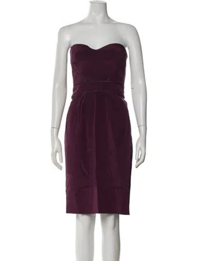 Pre-owned Zac Posen Silk Knee-length Dress In Purple