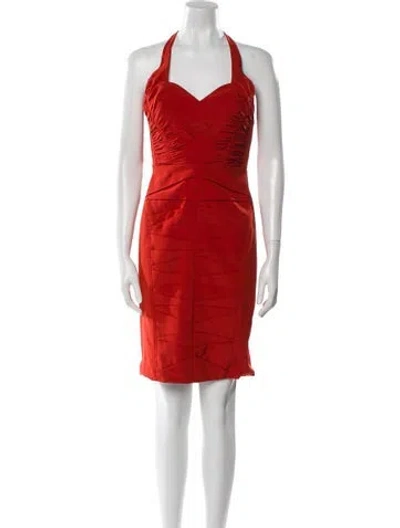 Pre-owned Zac Posen Silk Knee-length Dress In Red