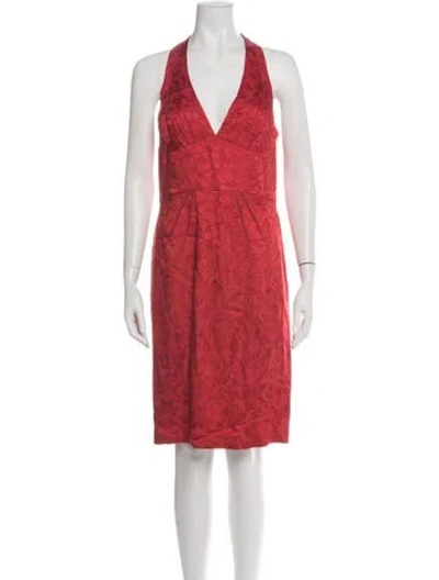 Pre-owned Zac Posen Silk Knee-length Dress In Red