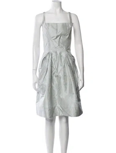 Pre-owned Zac Posen Silk Knee-length Dress In White