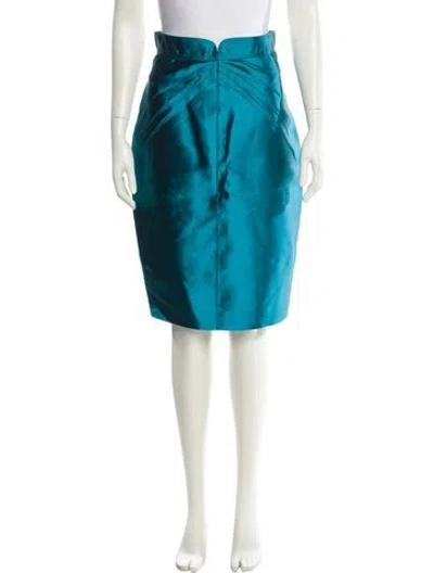 Pre-owned Zac Posen Silk Knee-length Skirt In Blue
