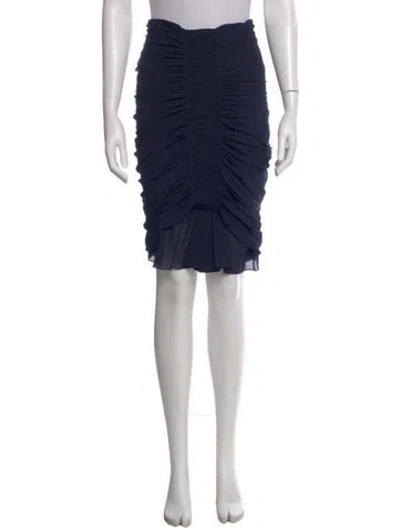 Pre-owned Zac Posen Silk Knee-length Skirt In Blue