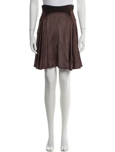 Pre-owned Zac Posen Silk Knee-length Skirt In Brown