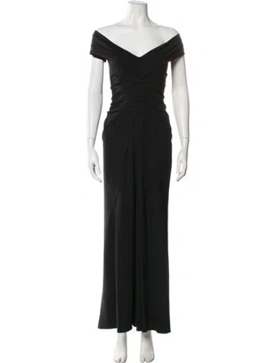 Pre-owned Zac Posen Silk Long Dress In Black