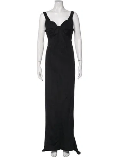 Pre-owned Zac Posen Silk Long Dress In Black