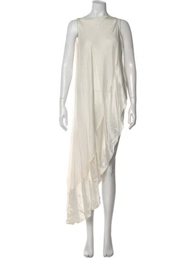 Pre-owned Zac Posen Silk Long Dress In Neutral