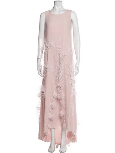 Pre-owned Zac Posen Silk Long Dress In Pink