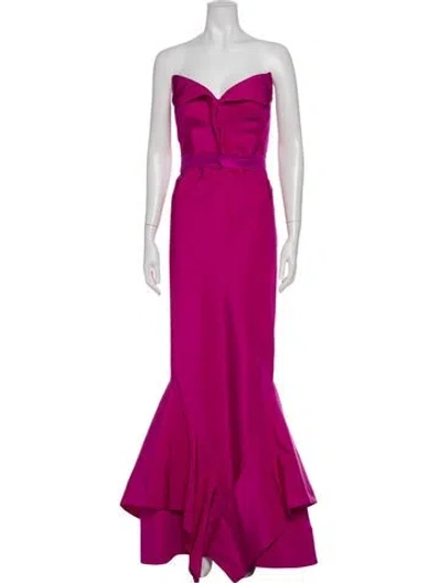 Pre-owned Zac Posen Silk Long Dress In Purple