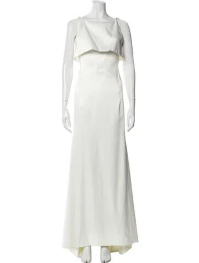 Pre-owned Zac Posen Silk Long Dress In White