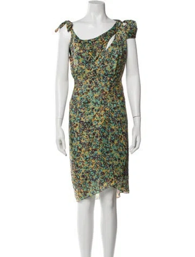 Pre-owned Zac Posen Silk Midi Length Dress In Multi