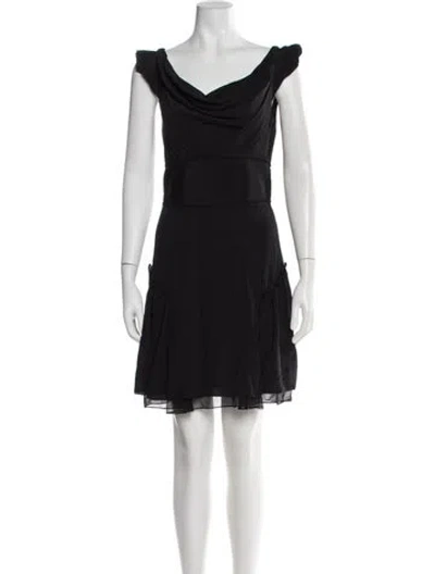 Pre-owned Zac Posen Silk Mini Dress In Black