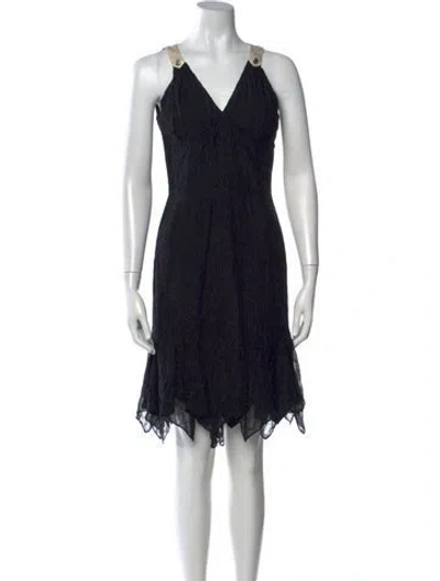 Pre-owned Zac Posen Silk Mini Dress In Black