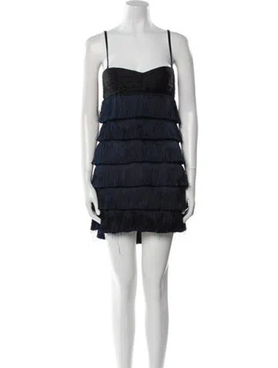 Pre-owned Zac Posen Silk Mini Dress In Blue