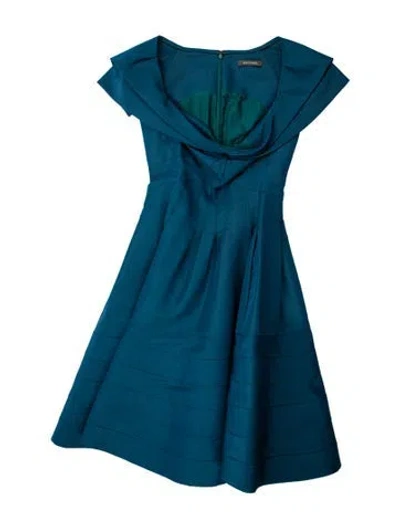 Pre-owned Zac Posen Silk Mini Dress In Blue