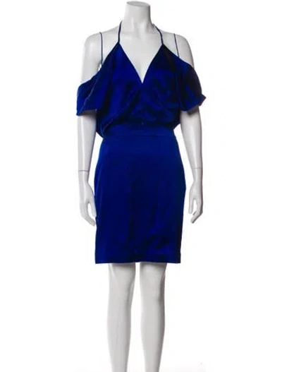 Pre-owned Zac Posen Silk Mini Dress In Blue