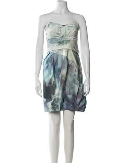 Pre-owned Zac Posen Silk Mini Dress In Blue