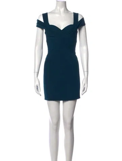 Pre-owned Zac Posen Silk Mini Dress In Blue