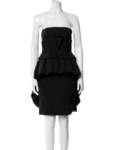Pre-owned Zac Posen Silk Mini Dress In Gray
