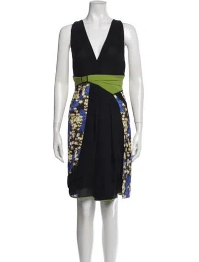 Pre-owned Zac Posen Silk Mini Dress In Green
