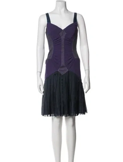 Pre-owned Zac Posen Silk Mini Dress In Purple
