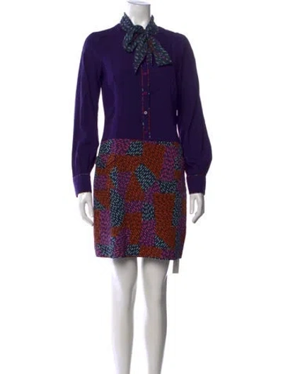 Pre-owned Zac Posen Silk Mini Dress In Purple