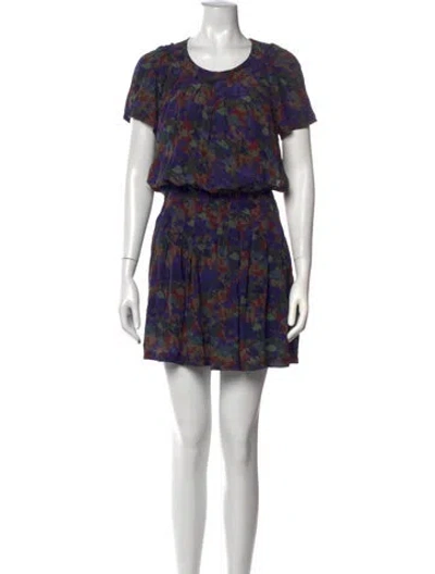 Pre-owned Zac Posen Silk Mini Dress In Purple