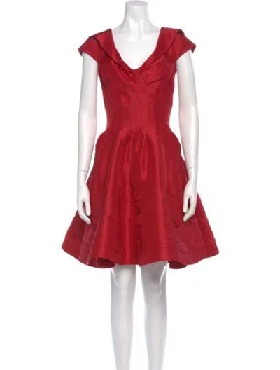 Pre-owned Zac Posen Silk Mini Dress In Red