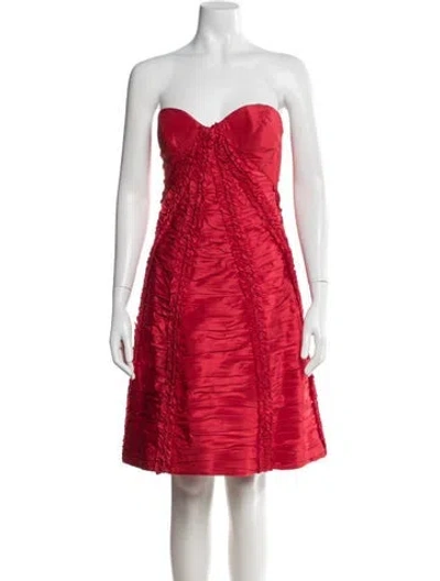 Pre-owned Zac Posen Silk Mini Dress In Red