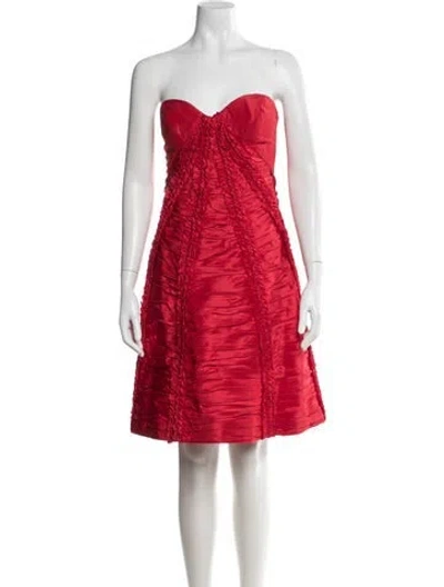 Pre-owned Zac Posen Silk Mini Dress In Red