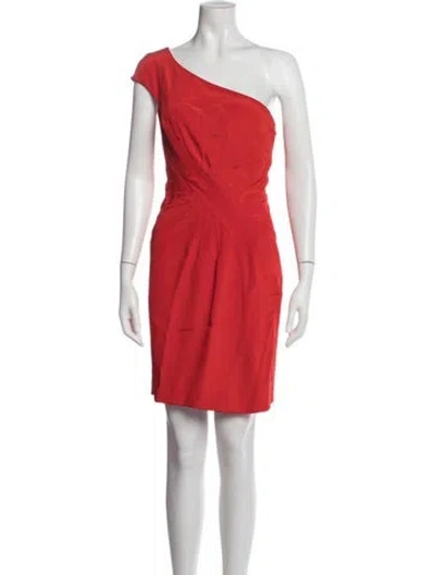 Pre-owned Zac Posen Silk Mini Dress In Red