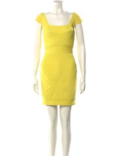 Pre-owned Zac Posen Silk Mini Dress In Yellow